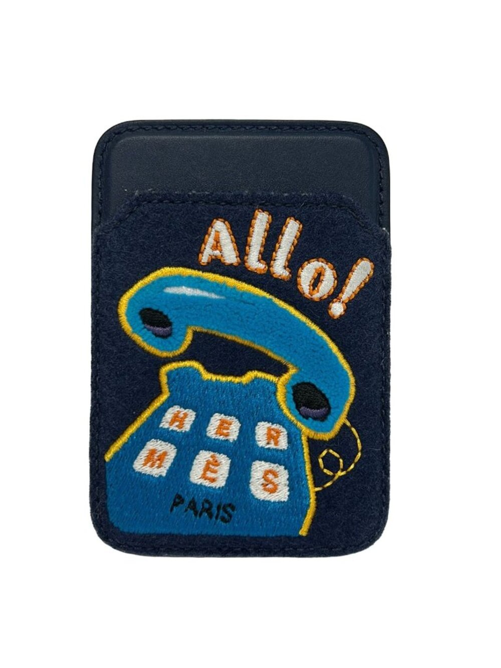 Hermes Card Case Aro! Navy Blue Multi